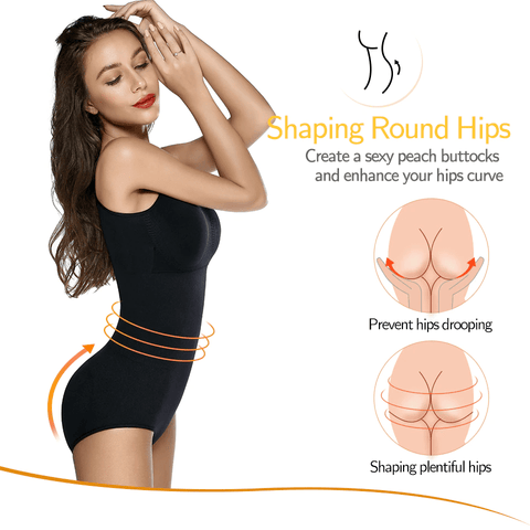 curvypower-au Shapewear Women Full Body V Neck Tummy Control Shaper Bodysuit