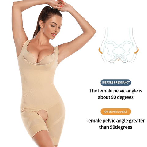 curvypower-au Shapewear Women Open Bust Sculpting Bodysuit Short With Open Crotch