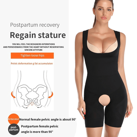 curvypower-au Shapewear Women Open Bust Sculpting Bodysuit Short With Open Crotch