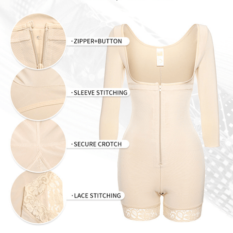 curvypower-au Shapewear Women Underbust Slimming Arm Shapers Full Body Shaper Short