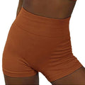 curvypower-au Shorts Brown / S Wide Waist Band Seamless Yoga Sports Shorts For Women