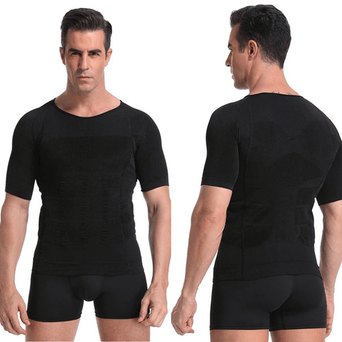 curvypower-au T-shirt shapewear Men Seamless Toning Abs Compression Body Shaper T-Shirt