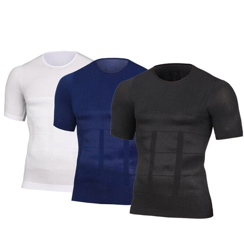 curvypower-au T-shirt shapewear Men Seamless Toning Abs Compression Body Shaper T-Shirt