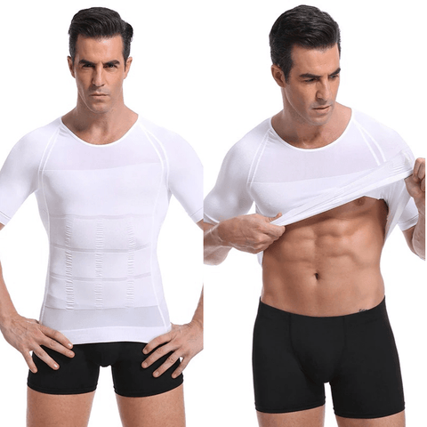 curvypower-au T-shirt shapewear Men Seamless Toning Abs Compression Body Shaper T-Shirt