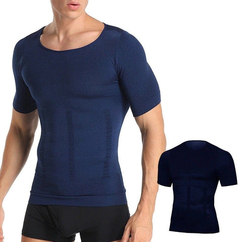 curvypower-au T-shirt shapewear Men Seamless Toning Abs Compression Body Shaper T-Shirt