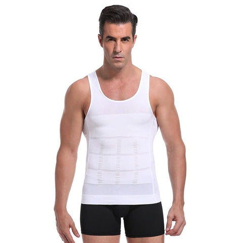 curvypower-au White / S Men Seamless Slimming Abs Compression Body Shaper Corset Vest