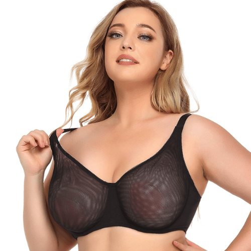 Transparent bra plus size sale