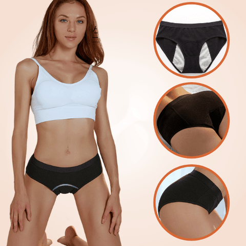 Curvypower | Australia Black High Waist Comfy Ventilation Holes Underwear For Females