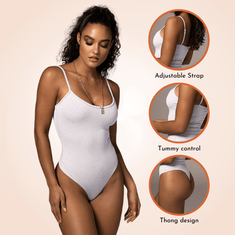 Curvypower | Australia bodysuit Basic Rib Strappy Cami Bodysuit