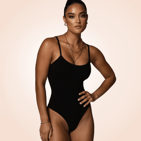 Curvypower | Australia bodysuit Black / S Basic Rib Strappy Cami Bodysuit