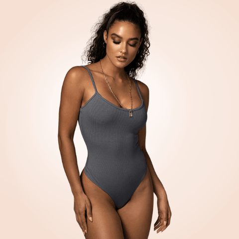 Curvypower | Australia bodysuit Navy Blue / S Basic Rib Strappy Cami Bodysuit