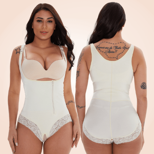 Open Bust Tummy Control Lace Adjustable Straps Thong Shapewear– Curvypower