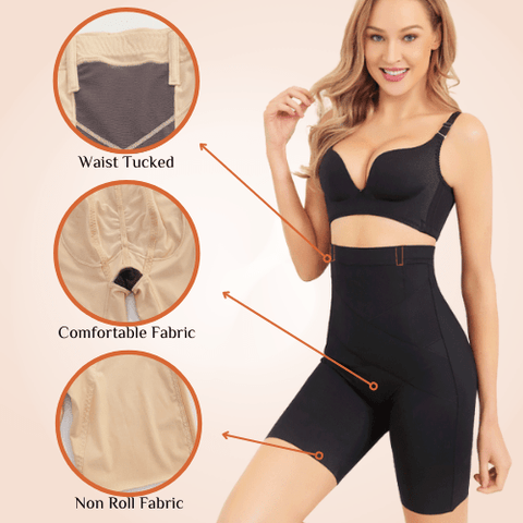 Curvypower | Australia High Compression Seamless Butt Lifter Tummy Control High Waisted Shorts