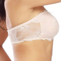 Curvypower | Australia Invisible Floral Lace Tube Top Strapless Padded Bra
