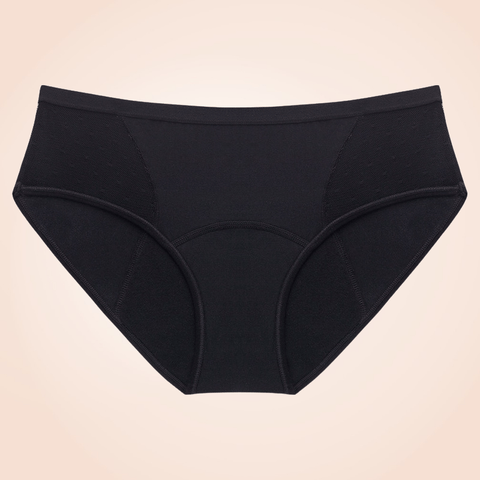 Curvypower | Australia Layered Leak Proof Mesh Dots Black Menstrual Panties