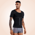 Curvypower | Australia men shaper Black / M Waist and Back Vest Compression Shirt Slimming Body Shaper
