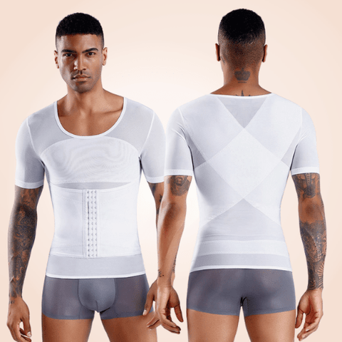 Curvypower | Australia men shaper Waist and Back Vest Compression Shirt Slimming Body Shaper