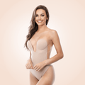 Curvypower | Australia Nude / S Deep U-Plunge Self Adhesive Backless Invisible Low Back One Piece Bodysuit