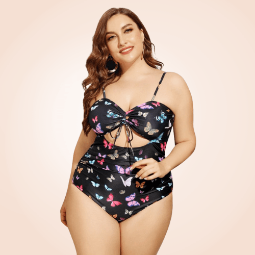 Cold shoulder bathing suit 2025 plus size