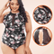 Curvypower | Australia Plus Size Contrast Mesh One Piece Floral Swimwear