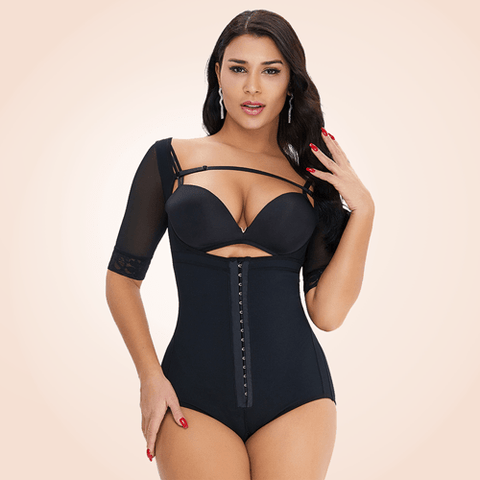 Curvypower | Australia Plus Size Front Closure Hip Lifting Solid Lace Bodysuits Shapewear