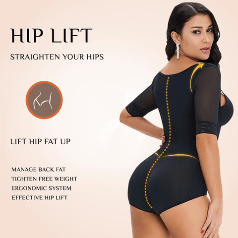 Curvypower | Australia Plus Size Front Closure Hip Lifting Solid Lace Bodysuits Shapewear