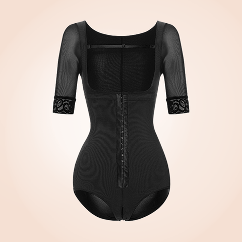 Curvypower | Australia Plus Size Front Closure Hip Lifting Solid Lace Bodysuits Shapewear