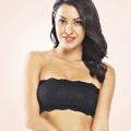 Curvypower | Australia S / Black Invisible Floral Lace Tube Top Strapless Padded Bra