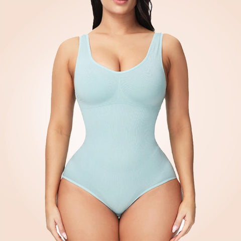 Curvypower | Australia S / Mint Green Open Crotch Seamless Faja Sculpting One Piece Bodyshaper
