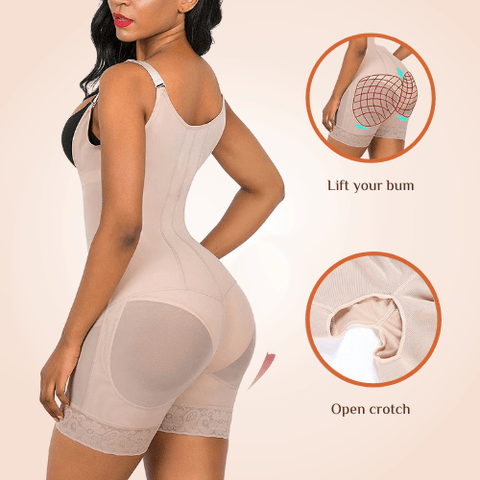 Curvypower | Australia Sculpting Mid Thigh Slimming Seamless Bodysuit Zipper