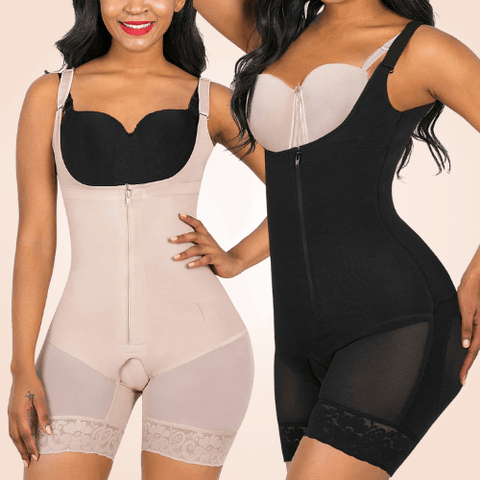 Curvypower | Australia Sculpting Mid Thigh Slimming Seamless Bodysuit Zipper