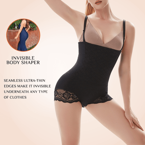Curvypower | Australia Shapewear Sculpt Lace Thigh Faja Slimming Lowback Thong Bodysuit