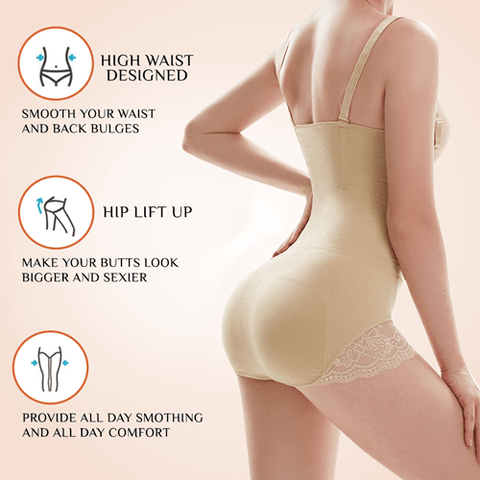 Curvypower | Australia Shapewear Sculpt Lace Thigh Faja Slimming Lowback Thong Bodysuit