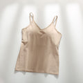 Curvypower | Australia Shirts & Tops Beige / S Spaghetti Straps Padded Camisole with Built-In Padded Bra Tank Tops