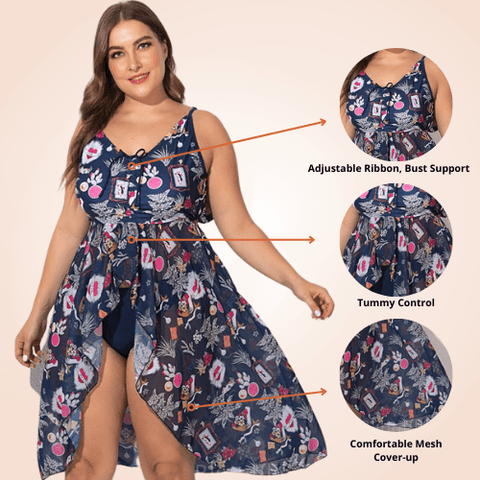 Curvypower | Australia Swimwear Multi-Design Backless Mesh Long Dress Cover-Up Sexy Beach Two Piece Swimwear