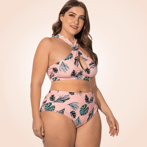 Curvypower | Australia Swimwear Plus Size Floral Cross Beach Swimwear Bikini