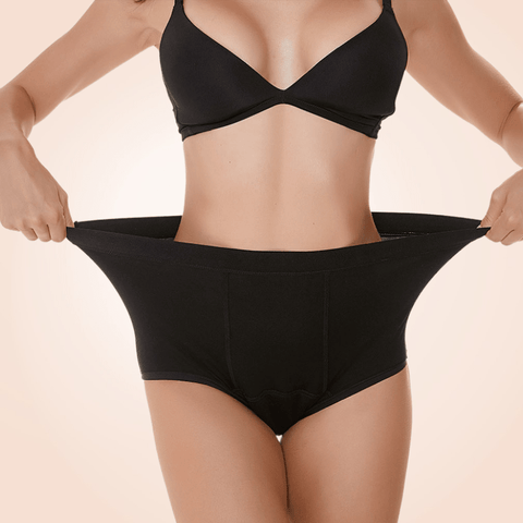 Curvypower | Australia Vintage Style Black Seamless Leak Proof High Waist Panty